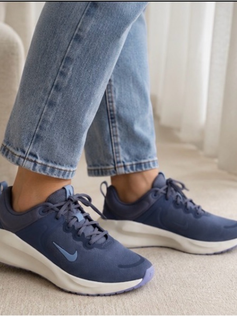 Women's Navy Running Sneakers - Lightweight Comfort